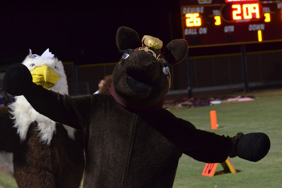 Sophomore Colton Bean poses for a picture as Willy the Warhorse.
