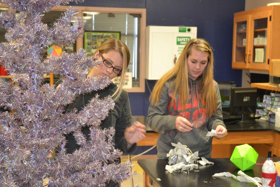 Environmental science classes decorate Christmas trees