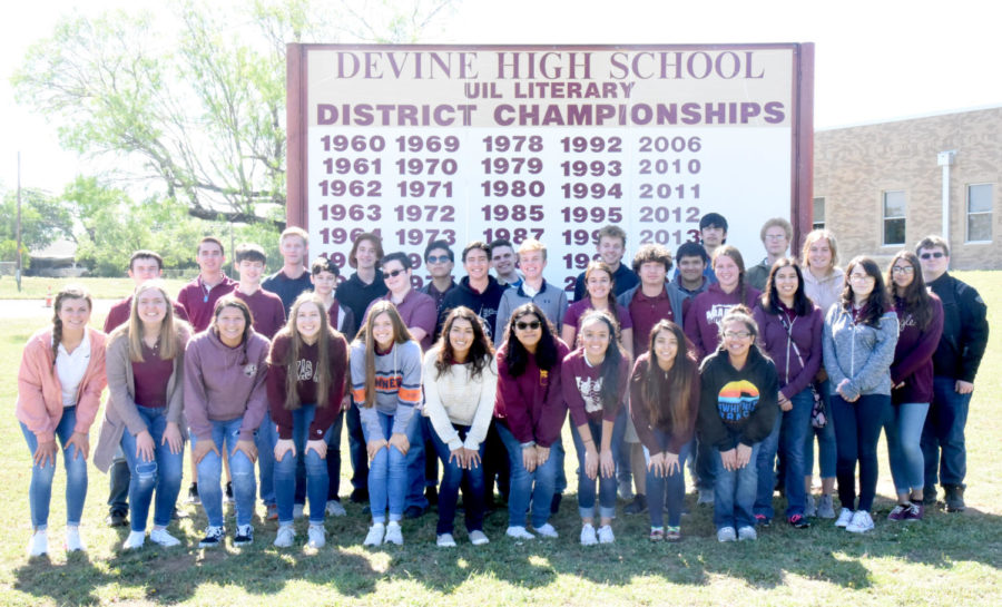 Students who competed at the District UIL Meet.