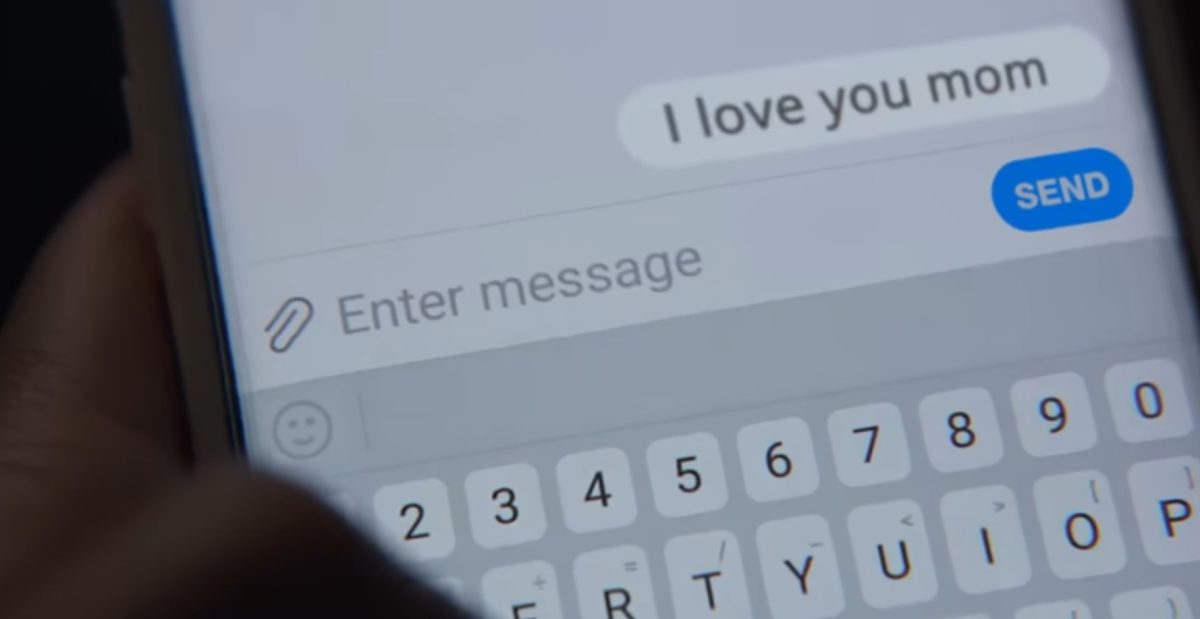 Sandy Hook Promise PSA, "Back-to-School Essentials" shows a young girl texting her mother on her cellphone during an active school shooting.